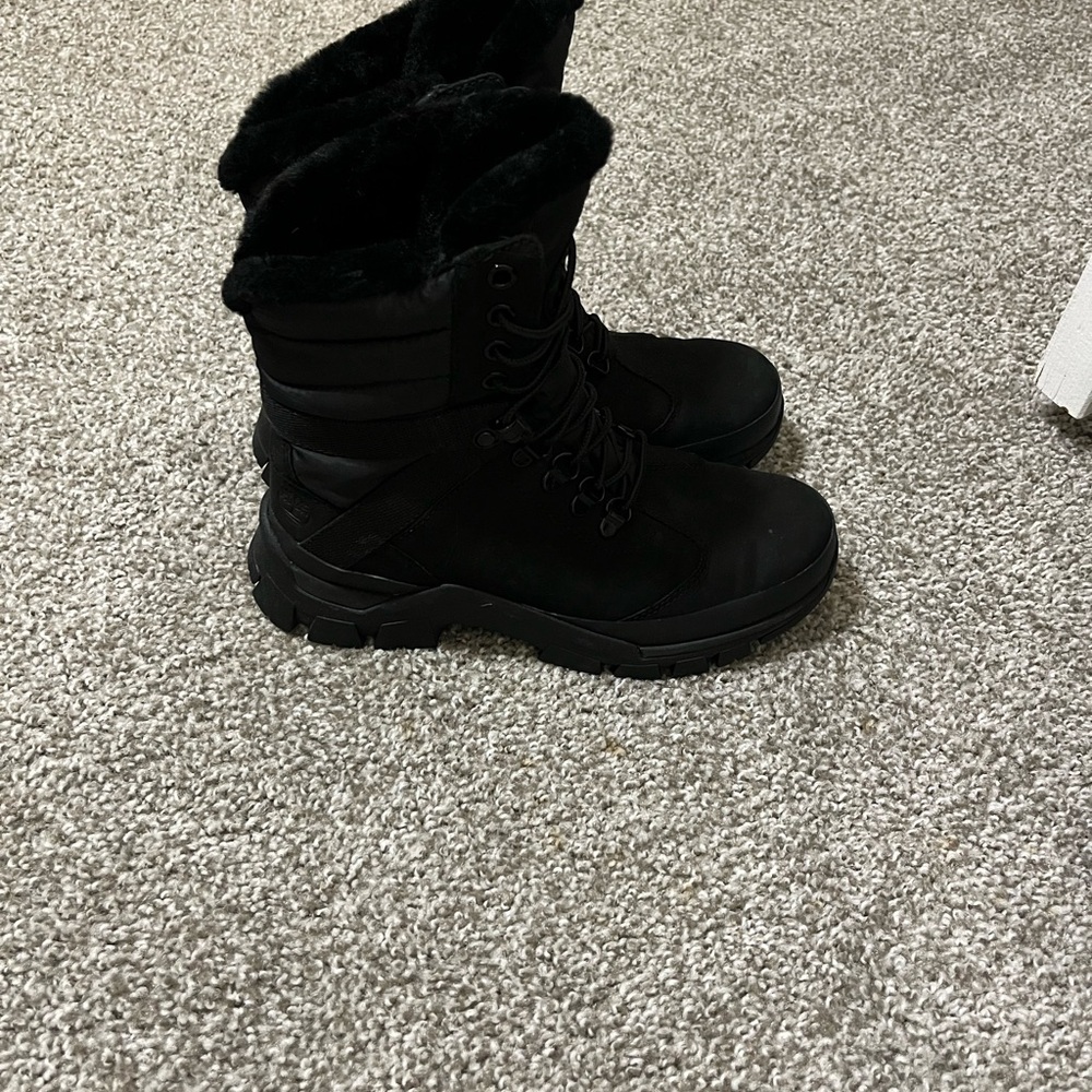 Timberland Black Winter Rain Boots High Ankle Lace-Up